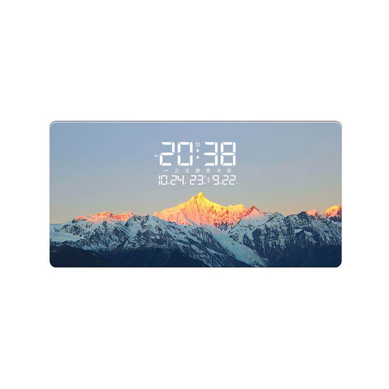 山水风景画数码万年历装饰电子钟
