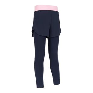 迪卡侬女童春秋儿童速干裤紧身瑜伽假两件裤子高弹运动打底裤KIDC