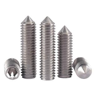 304不锈钢内六角尖头紧定螺丝316锥端无头顶丝机米M3M4M5M6M10M12