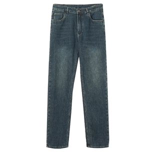 青年高个子加长120cm牛仔裤 秋冬季加厚弹力高腰美式宽版高腰2593