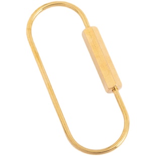 手工钥匙扣纯铜北欧简约金属钥匙圈水滴U型环复古汽车黄铜D型腰挂