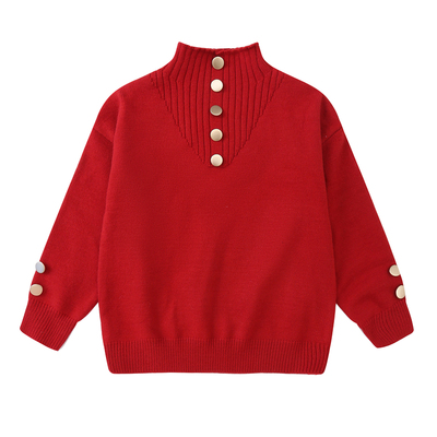 女童毛衣2025秋冬新款儿童针织打底衫半高领一体绒外穿内搭毛线衣