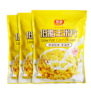 旌晶低脂玉米片冲泡谷物杂粮300g*3包酸奶伴侣燕麦片搭档开袋即食