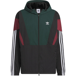 Adidas/阿迪达斯官方正品三叶草男士时尚拼接连帽夹克外套KC3125