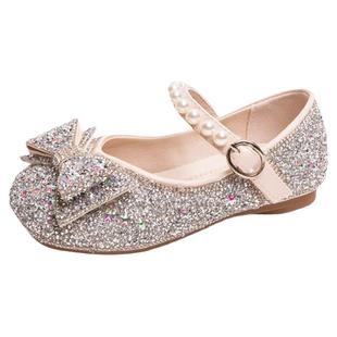 真皮女童鞋艾莎公主鞋2025春季新款儿童小皮鞋水晶鞋宝宝软底单鞋