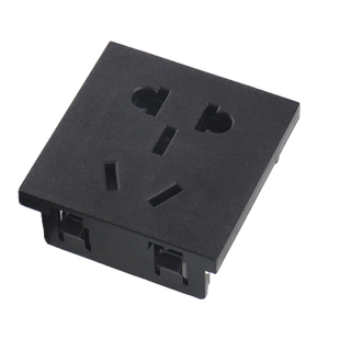 全铜电源插座10A250V新国标五孔二三插嵌入式50*50mm储能插座模块