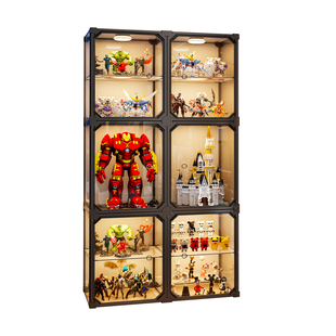 手办展示柜玩具收纳盒积木模型盲盒陈列适用乐高透明高达置物架子