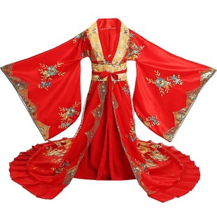 儿童汉服女童古装武则天女皇服装拖尾贵妃走秀皇后王母娘娘演出服
