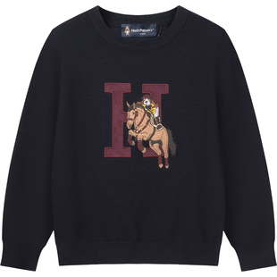 暇步士童装儿童线衣25秋冬新品女童学院风毛衣休闲男童套头针织衫