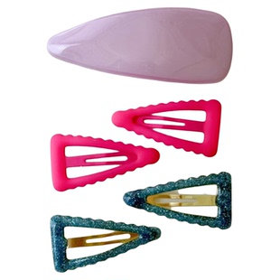 【现货】韩国PomPom发夹荧光拼色个性掰掰夹三角形边夹碎发夹发饰