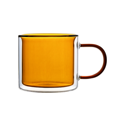 真空工艺双层玻璃杯琥珀色咖啡杯