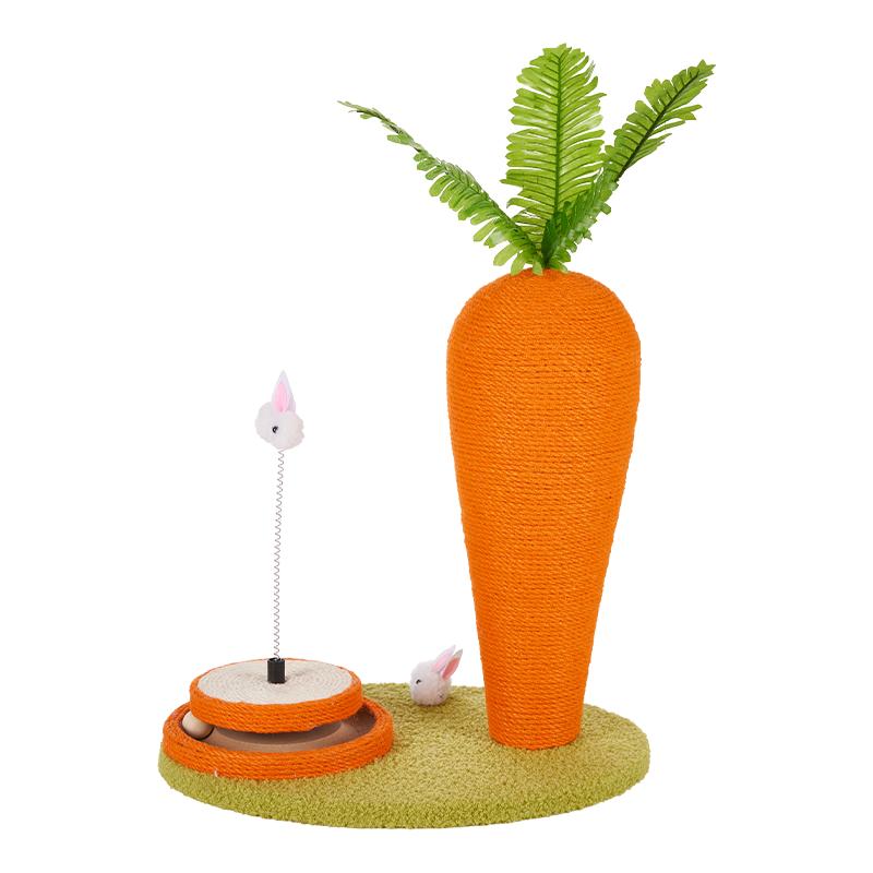 剑麻猫抓板胡萝卜猫抓柱猫爬架一体耐磨不掉屑立式抓板磨爪器玩具