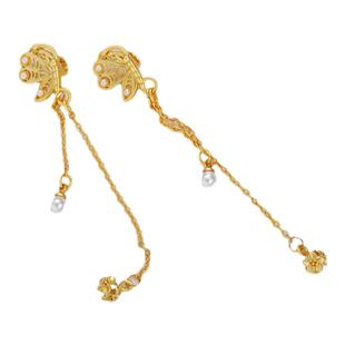 古法金保色蝴蝶隔珠贝珠短链耳环耳线手链项链延长链diy饰品配件