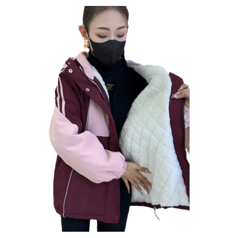 连帽工装夹绒女冬高级感