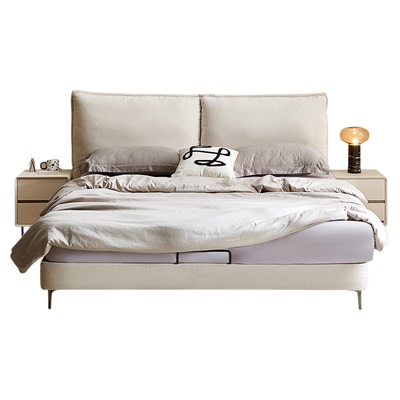 全友家居现代简约软包布艺床可拆洗卧室1米8双人床2025新款1米5床