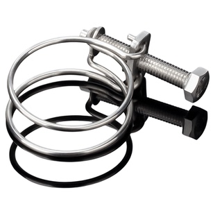 卡箍304不锈钢双钢丝喉箍管夹燃气管固定器水管钢结构橡胶管管箍