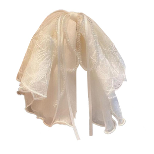 夏日烂漫度假风贝壳个性方巾肠圈女高级感甜美气质氛围感扎头绳