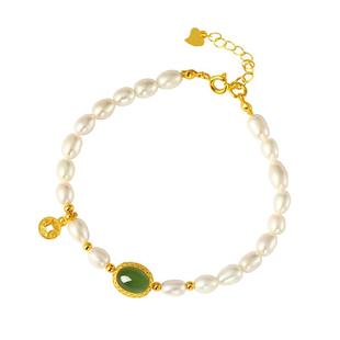 宫里上新珍珠手链女款纯银天然小众手串轻奢首饰送妈妈妇女节礼物