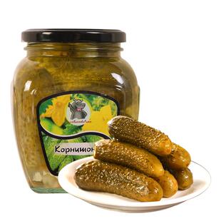 俄式酸黄瓜俄罗斯风味泡菜小黄瓜进口罐头500g即食下饭菜汉堡包邮