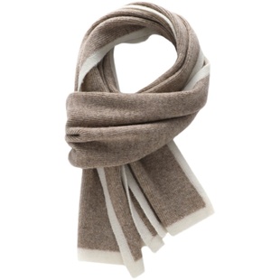 高品质 秋冬cashmere羊绒围巾针织男女通用纯色保暖披肩围脖两用