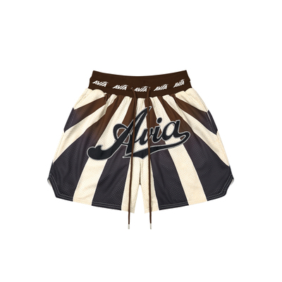 复古印花刺绣贴布美式抽绳短裤