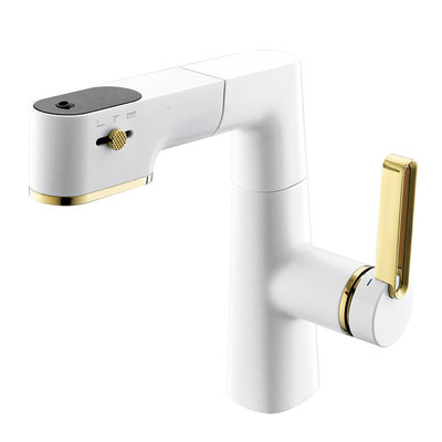 高档面盆数显水龙头带升降上涌水