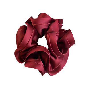 新年红色缎面超大大肠发圈女2026新款扎头发头绳高级感丸子头发绳