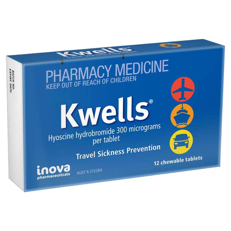 澳洲进口kwells晕车药缓解晕动恶心咀嚼片晕机晕船成人儿童 12粒