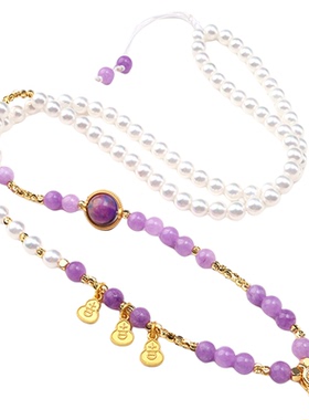 泰伽手工紫玉髓珠链项链泰伽