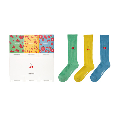 sioiciki纯色3双装miu系中筒