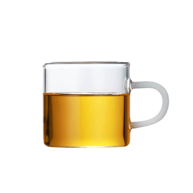 防爆高硼硅玻璃小茶杯带把透明加厚耐热品茗杯主人杯家用功夫茶杯