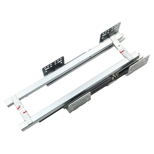 加长款厨房橱柜拉篮滑轨阻尼缓冲导轨抽屉滑道底装滑轨层板托底轨