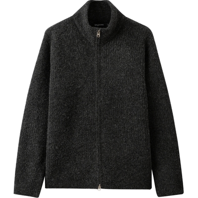 gxg.jeans男装 含羊毛质感面料立领拉链开襟毛衣线衫外套25秋新品