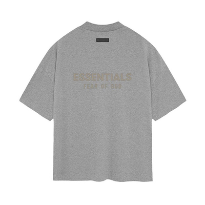 高端FEAR OF GOD复线ESSENTIALS短袖男硅胶印花纯棉V领宽松潮SS24