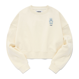 樱桃KIRSH 短款圆领卫衣女秋冬新款韩版加绒加厚套头卫衣上衣