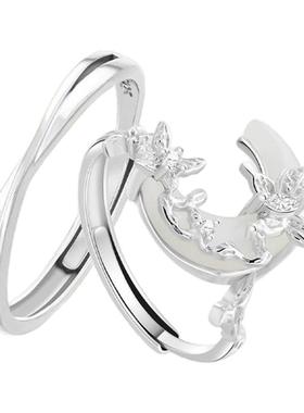 VIVIWELL蝴蝶925银情侣对戒