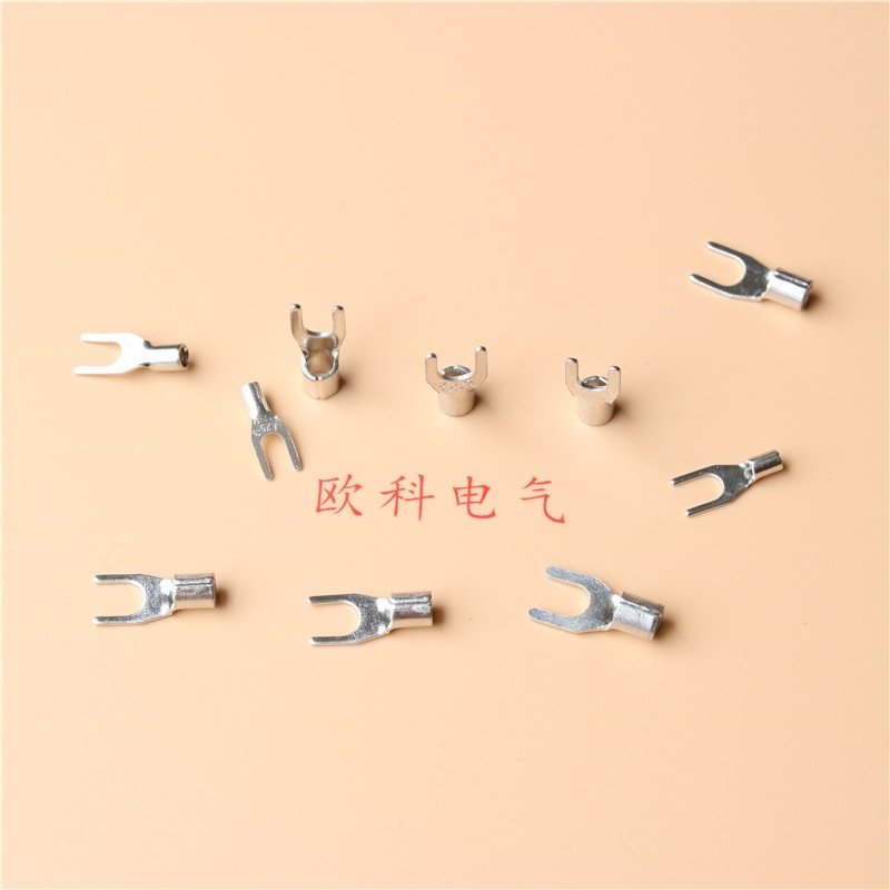 SNB3.5-4冷压接线端头叉形型铜线端子UT接线耳裸Y型鼻子