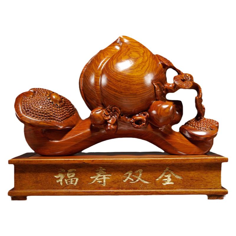 福寿双全如意生日家居客厅木雕
