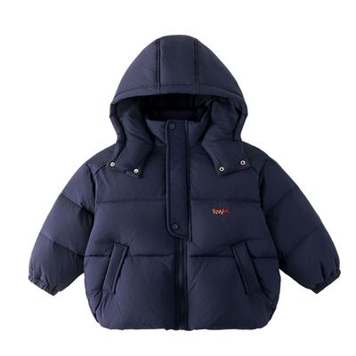男童羽绒服冬季2025新款儿童冬装三防白鸭绒连帽外套加厚保暖上衣