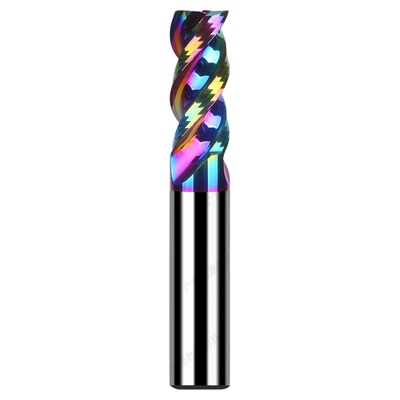 钨钢七彩铜铝专用立铣刀