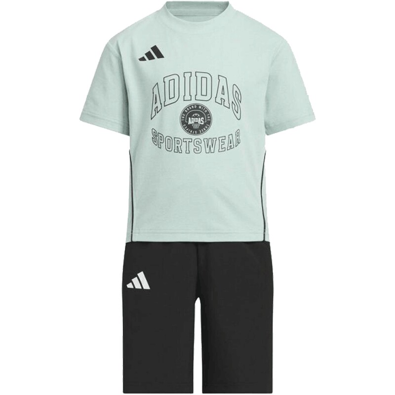 adidas阿迪达斯小童LK SS TEE SET运动休闲短袖套装KC1538