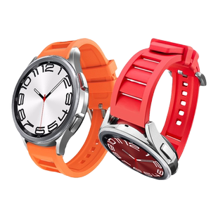 AKGLEADER官方氟橡胶手表带适用三星Galaxy Watch 7/8/9 ultra2手表40/44mm表带watch5 pro 6 classic潮腕带
