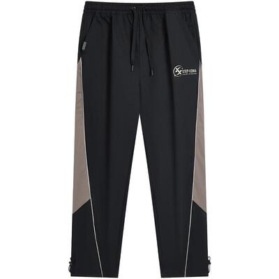 特步运动裤秋季男款拼接撞色宽松卫裤抽绳阔腿裤潮流休闲长裤