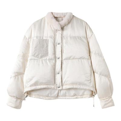 西町村屋水貂毛领短款鹅绒服冬