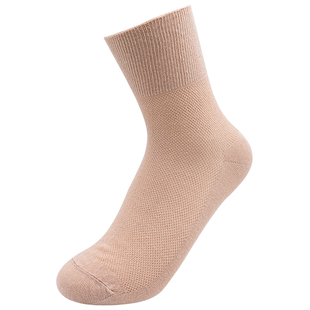 华邦老人松口袜秋冬厚男女中老年不勒脚棉袜脚肿宽口纯色棉大码袜