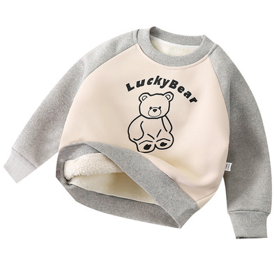 男童加绒卫衣儿童加厚上衣外套