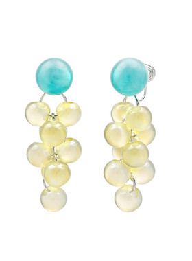 旭叶森系渐变串珠无耳洞耳钉