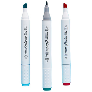 掌握双头马克笔三角杆油性60色36色24色套装画笔小学生动漫水彩笔