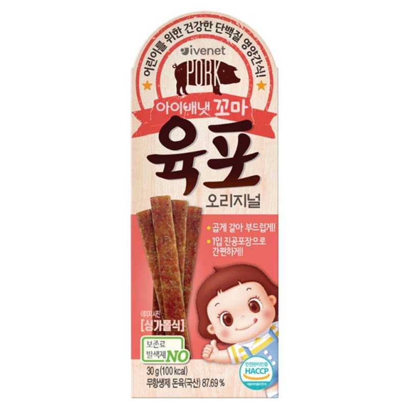 韩国直邮ivenet宝宝肉脯5g*6条