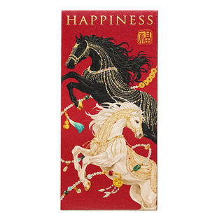 Danny画画|原创手绘马年2026新中式烫金红包千元百元利是封